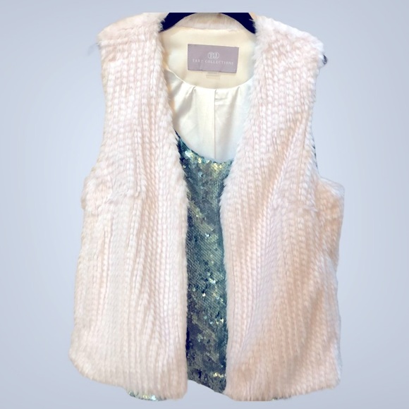 Tart Collection White/Cream Open Faux Fur Vest - Picture 5 of 6